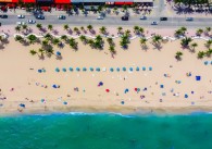 Aerial shot of the beach