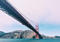 San Francisco Golden Gate Bridge with fog