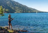 Fishing in Lake Tahoe.