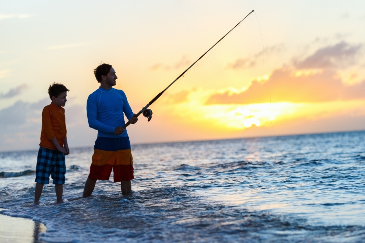 fishing from the shore