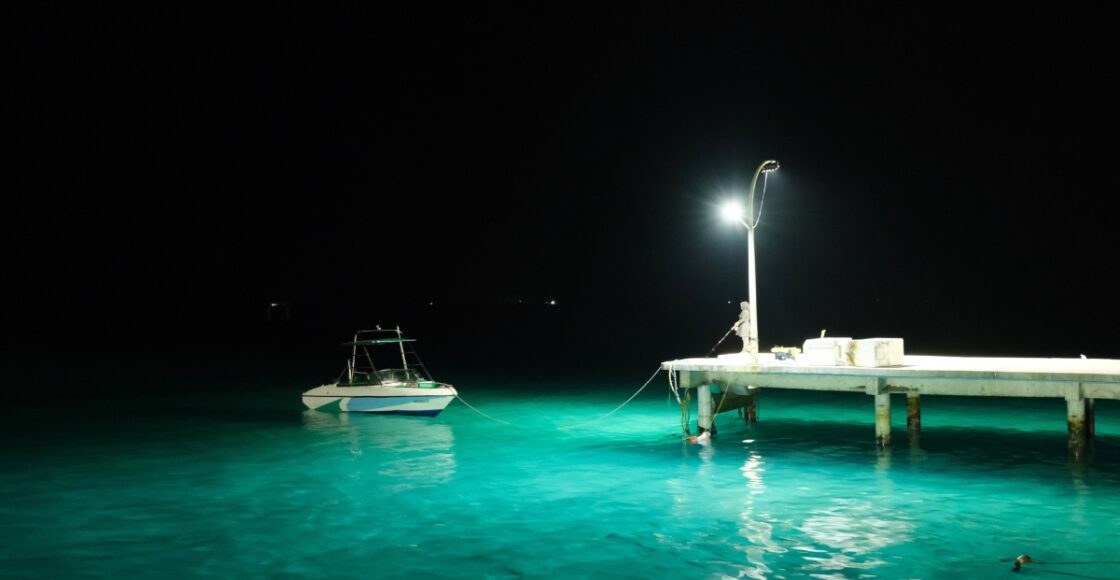 sailboat light at night