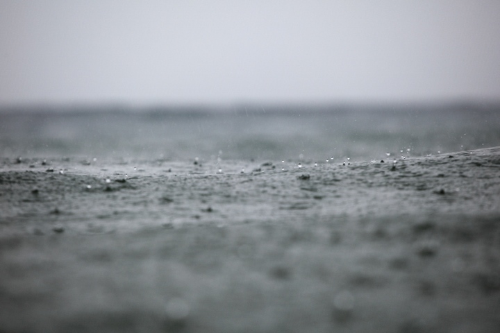 fishing in the rain